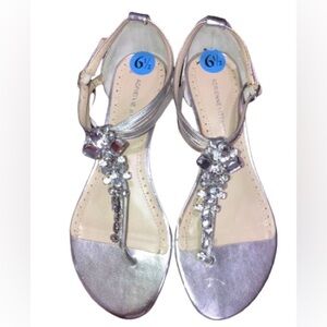 NWT, Adrienne Vittadini silver bling sandals sz 6.5